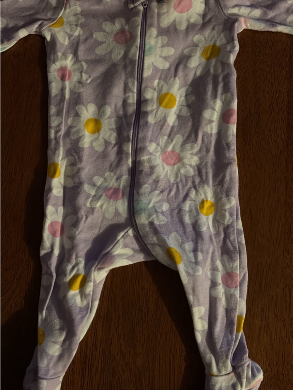 The Children's Place Lavender Floral Zip Footie Pajamas
